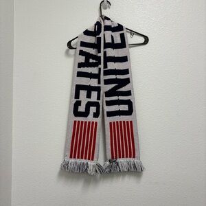 United States Red White Blue Knit Scarf fringe Winter Olympics NEW unisex